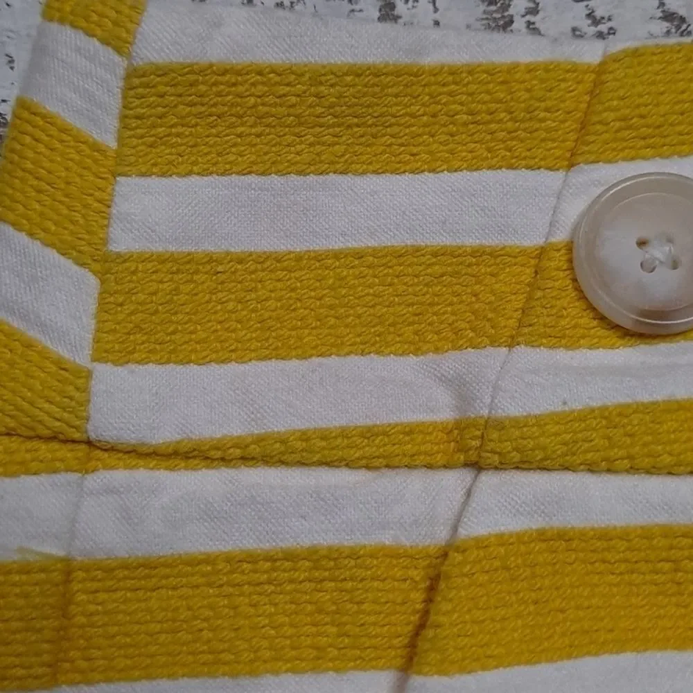 LOFT Striped Nautical Shorts Mustard Beige 0
